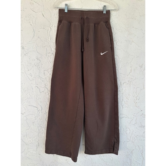 Nike Pants - Nike Phoenix Fleece Wide Leg Sweatpants Brown High Waisted DQ5615-237 Small